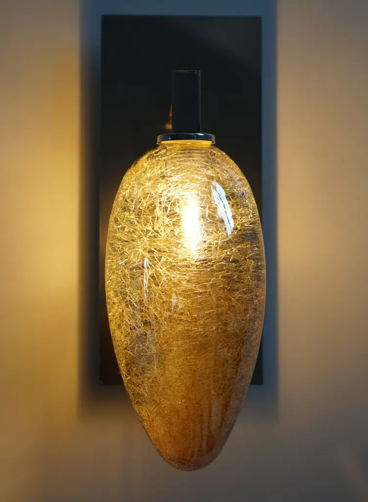 Applique bras miroir galet 01 Airain face switchon.webp